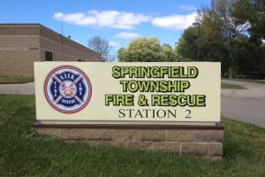 Station 2 sIgn at the intersection of East National Road and Tuttle Road