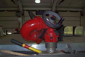 The water cannon mounted on top of Engine 58.